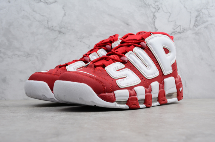 Supreme x Nike Air More Uptempo Red White